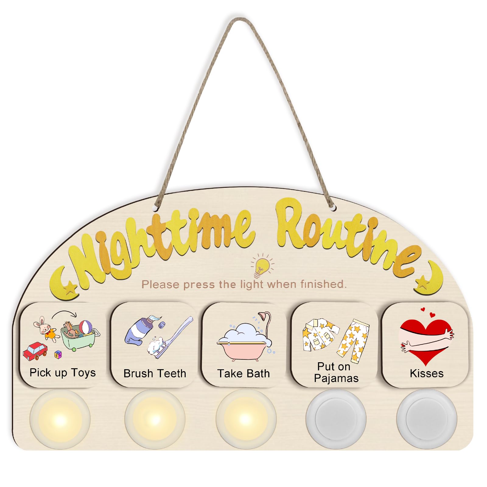 Bedtime Routine Chart for Toddlers, Visual Schedule Chart