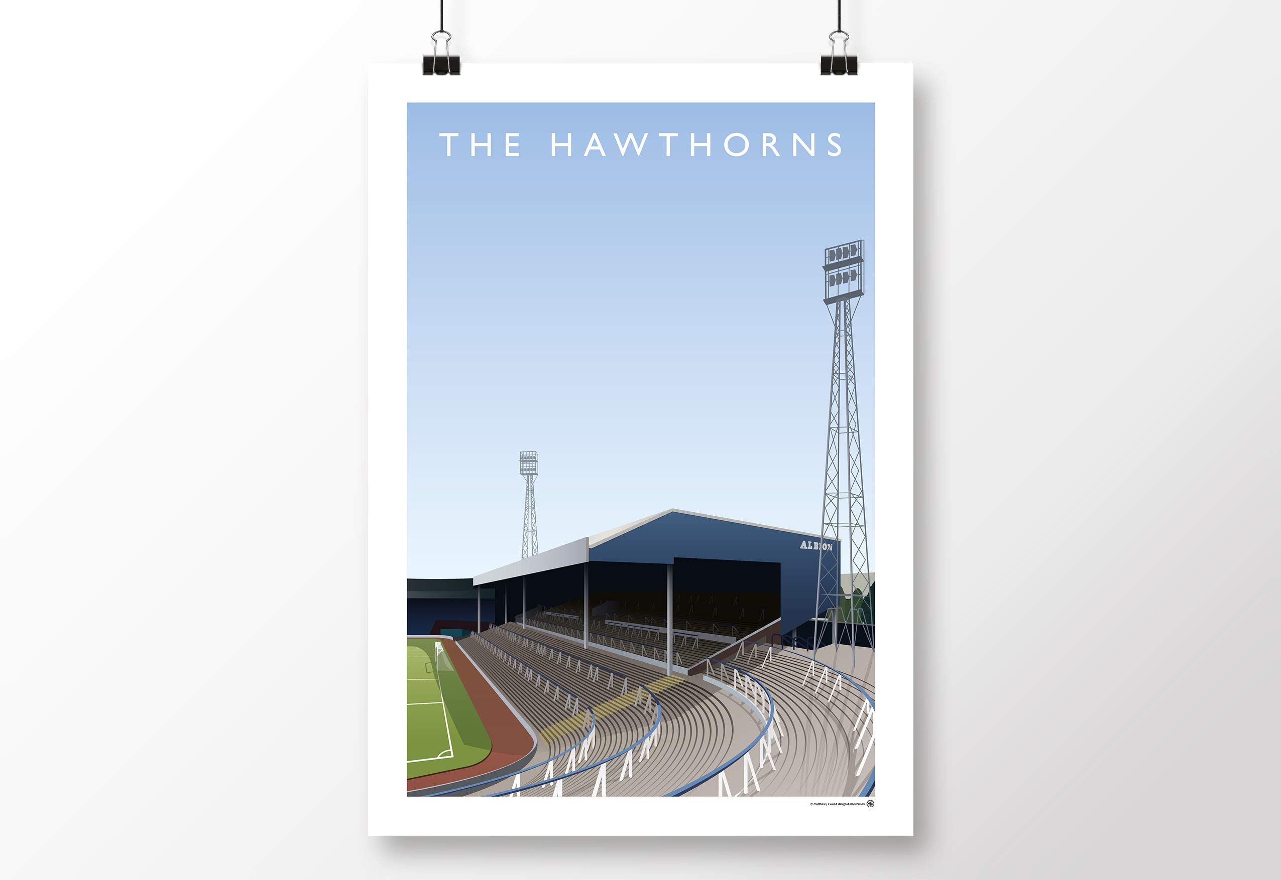 Stade des Hawthorns affiche poster West Bromwich Albion idéal pour salon de supporter
