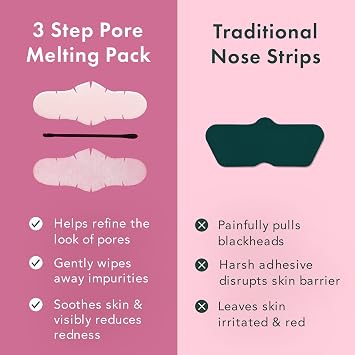 Rael Miracle Melting Pack, Gentle Blackhead Remover, Nose Strips (6 Count) | Pore Cleansing and Soothing Sheets, 3 Step Kit, Sebum Removing Cotton Swabs, Korean Skin Care, Pore Care
