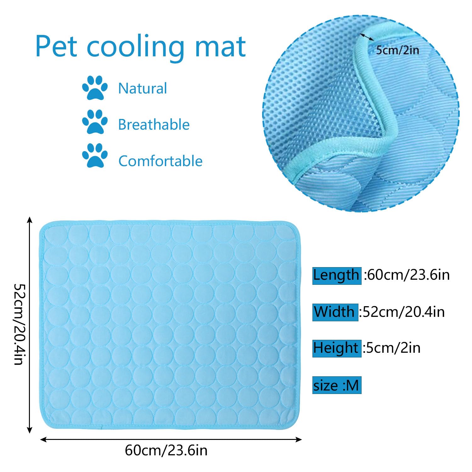 YXHZVON Dog Cooling Mat, Self Cooling Pad for Dogs Cats in Hot Summer Pets Durable Cool Mats - Image 2