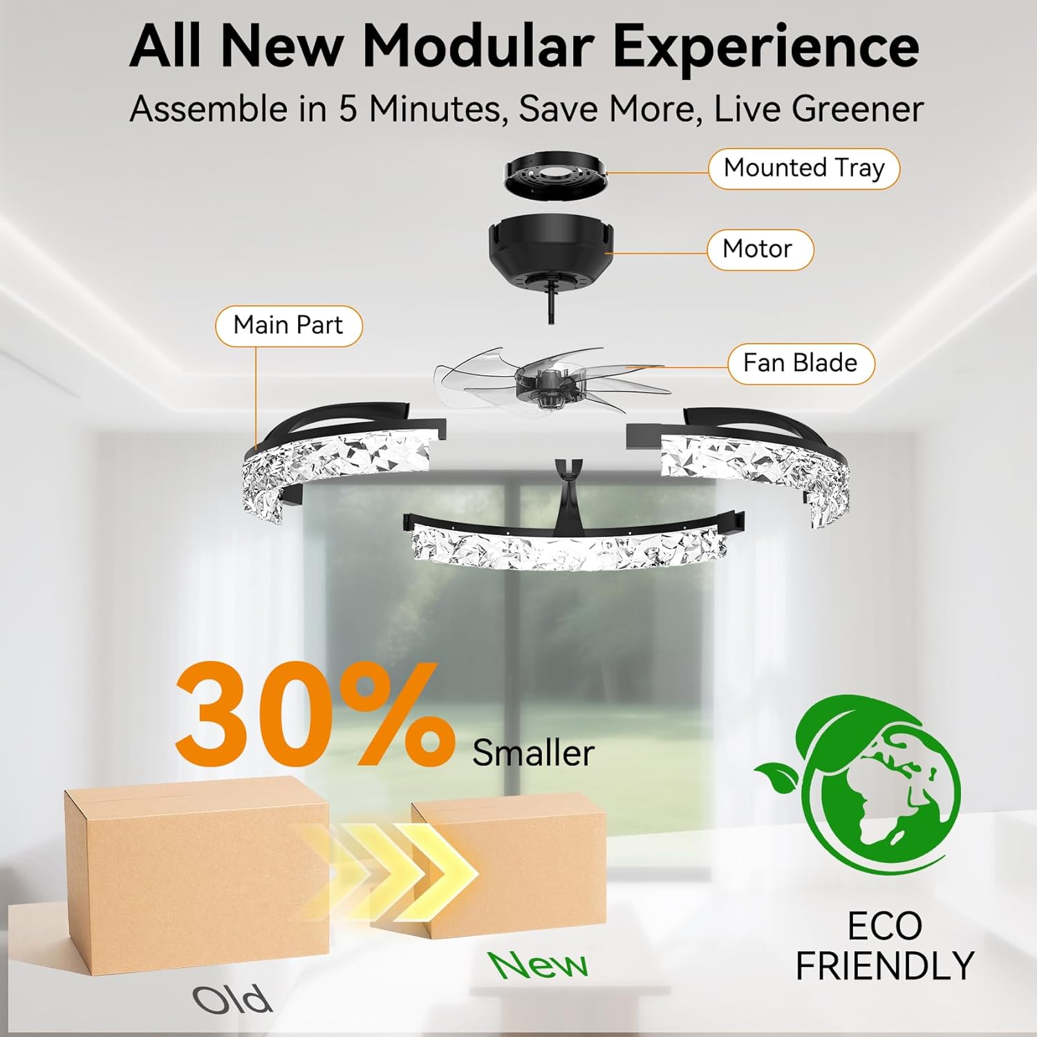 Ceiling Fans with Lights and Remote, 20 Inch Low Profile Ceiling Fan with APP Control, 3CCT and 6 Wind Speeds Ultra Quiet for Bedroom, Living Room Modern Flush Mount Ceiling Fan with Lights