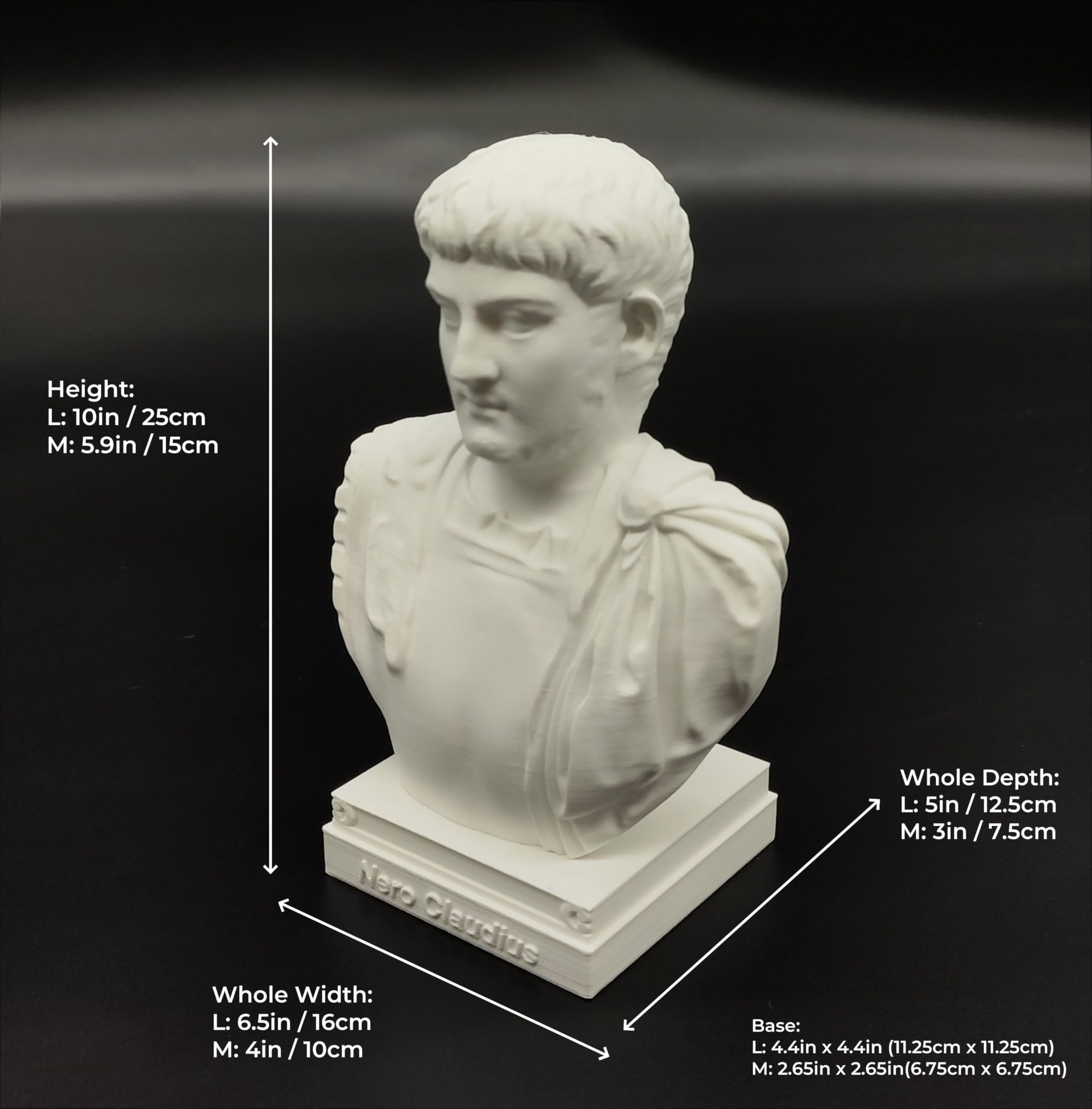 Estatua coleccionable del emperador romano Augusto Marco Aurelio Nerón Claudio Diocleciano Constantino El Gran Busto Cabeza Escultura Estatua Coleccionable Mesa Decoración del Hogar (Nero