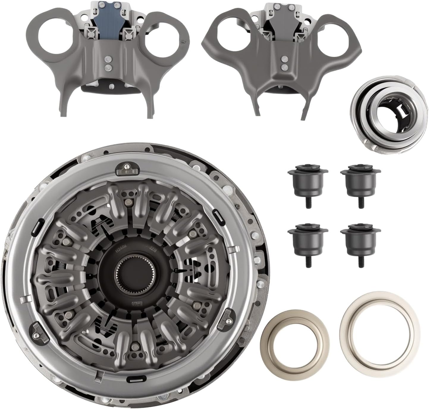 6DCT250 DPS6 Auto Transmission Clutch Kit with Clutch Release Fork Lever, Fit for 11-19 Ford Focus/Fiesta, 2012-UP Ford B-MAX, 12-UP EcoSport, Replace# 602000800