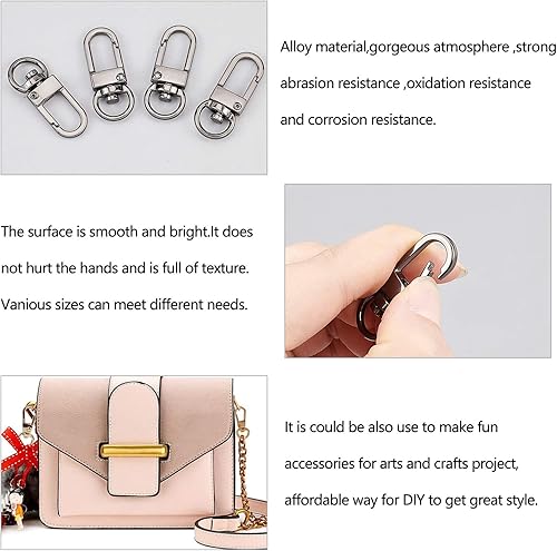 Miniatura 5 de PandaHall - 30 cierres de pinza de langosta de metal plomizo, cordones giratorios, ganchos de gatillo para llavero, llaveros, bolsas de bricolaje,