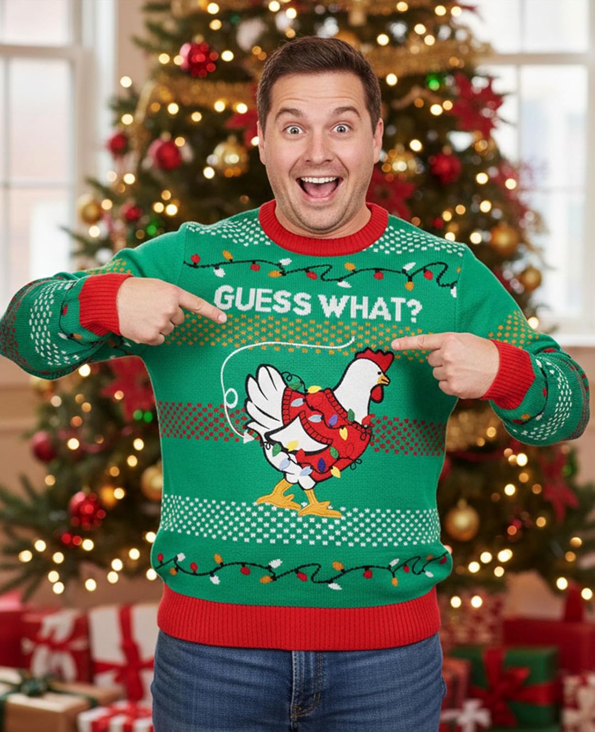 Tstars Santa Sports Ugly Christmas Sweater for Men Basketball Hockey Golf Funny Holiday Knit Pullover Festive Winter Style