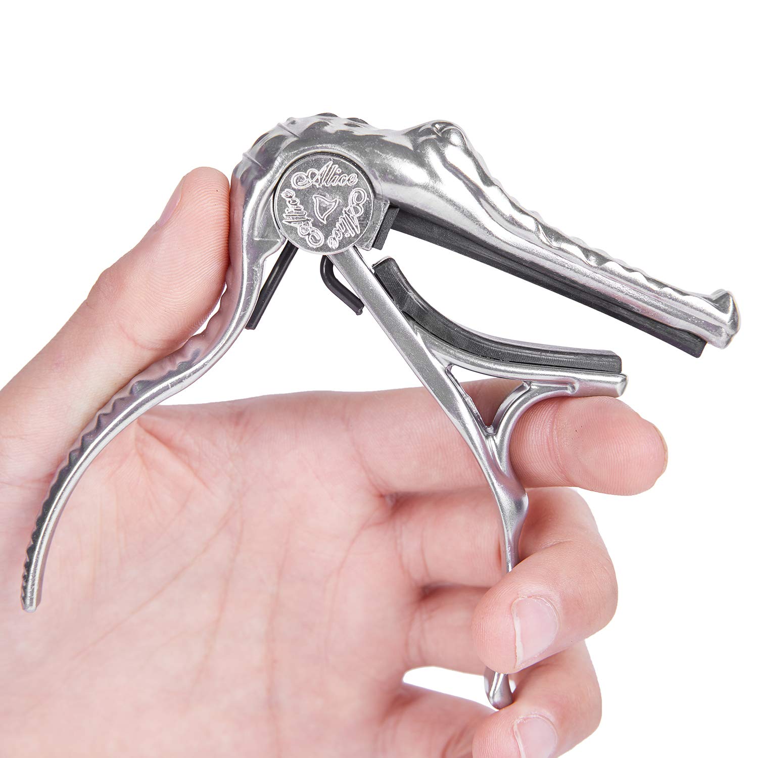 Alice Acoustic Guitar Alligator Capo - Aluminum Alloy Pearl Chrome Color Guitar Capo for Acoustic Guitar - Image 2