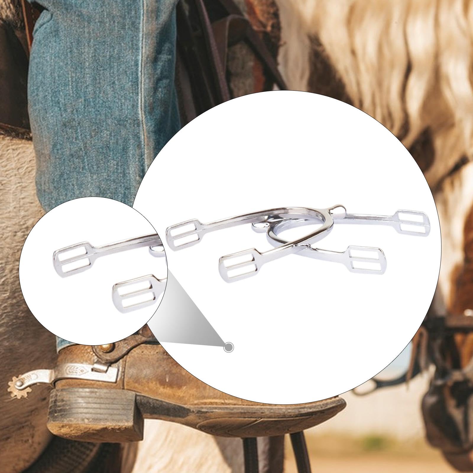 Western Pferdesporen, Reitzubehör Aus Zinklegierung, Einfach Anzubringen für Damen Und Herren, Robuste Konstruktion für, Dressur, Landwirtsc
