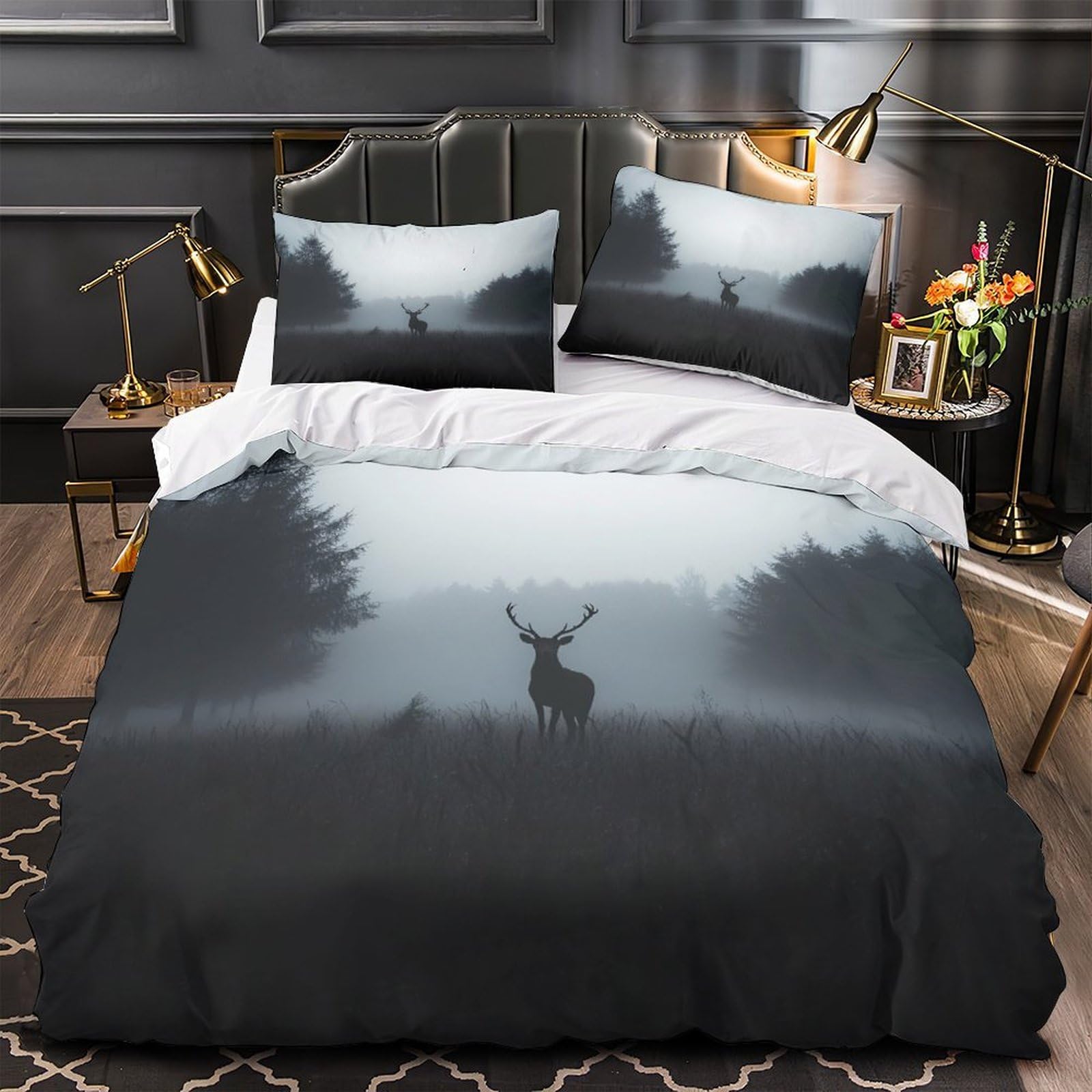 Parure de lit nature 3D King pour transformer votre chambre en forêt sereine