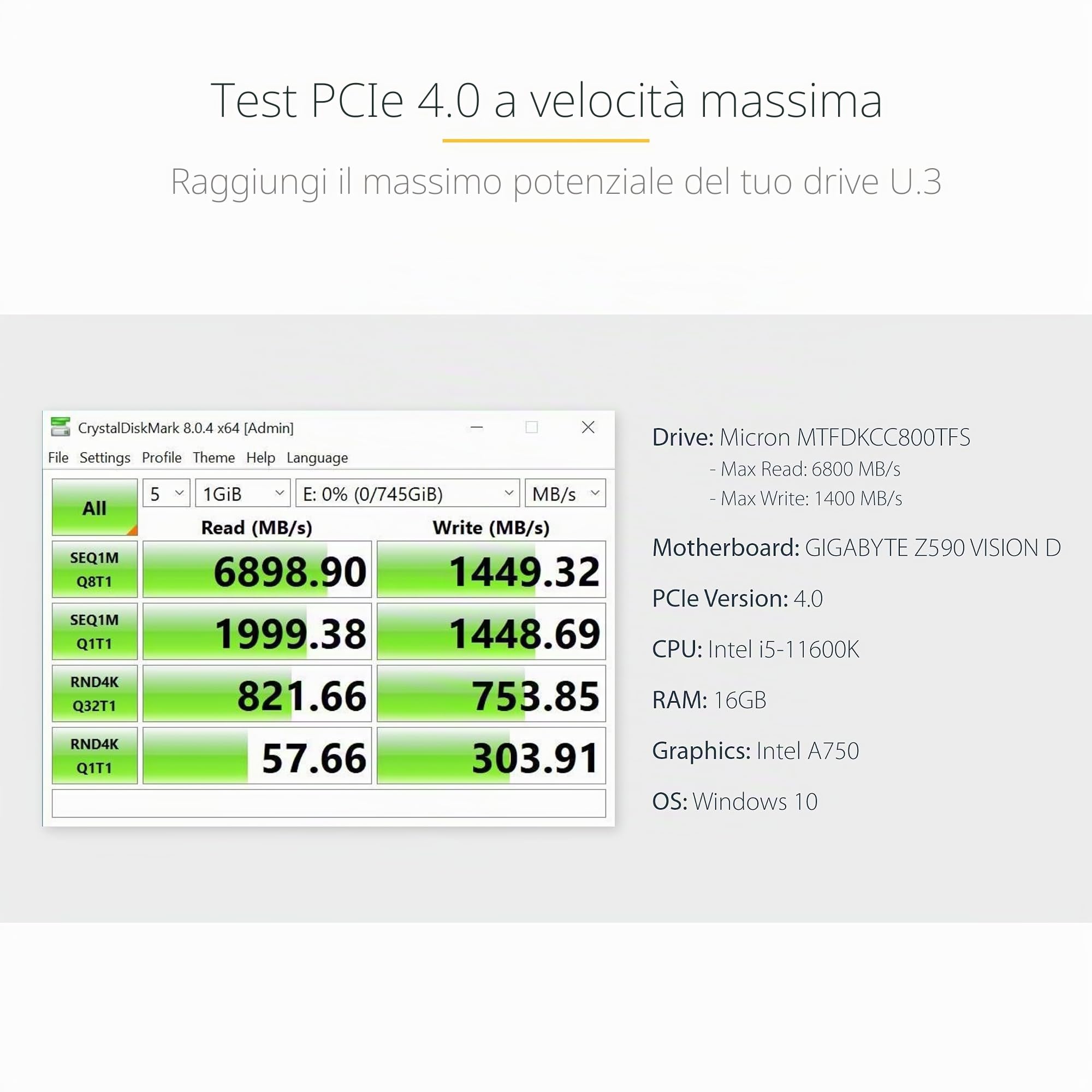 StarTech Adattatore da U.3 a PCIe 4.0 x4 SFF-TA-1001 per SSD NVMe U.3 2,5" | Compatibile con backplane U.3, Ideale per server e workstation, Formato da 2,5 pollici