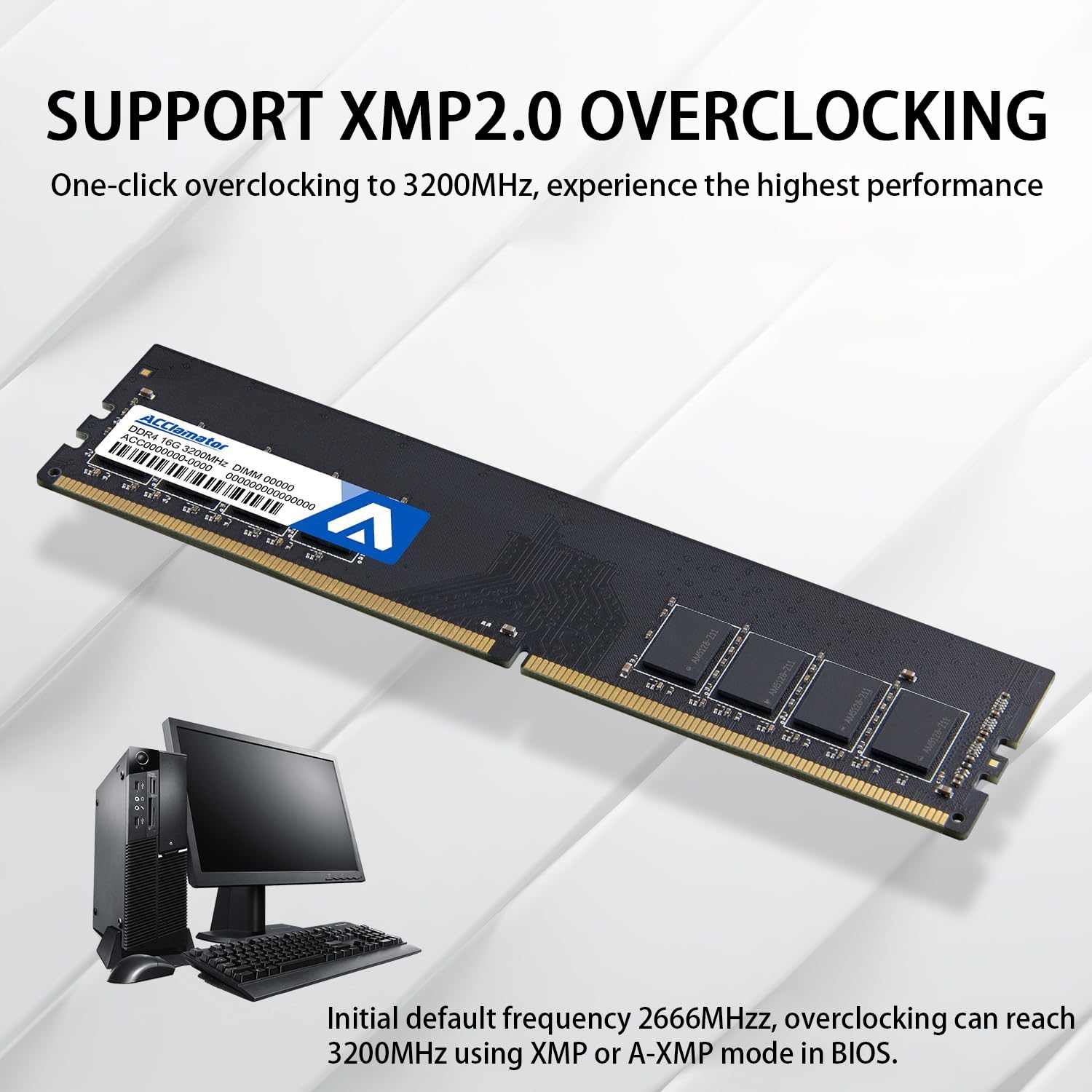 Acclamator DDR4 Ram 32GB Computer Memory CL18 Compatible