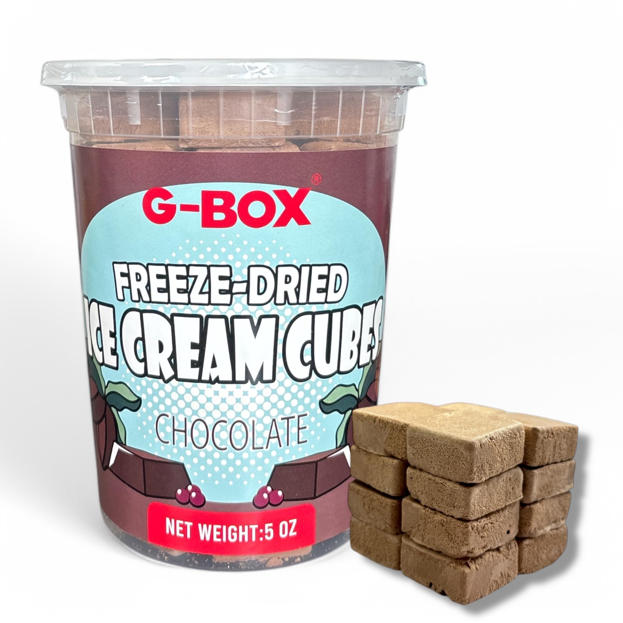 G-BOX Freeze Dried Ice Cream Cubes, Chocolate Flavor, 5 oz| Freeze Dried Camping Food, NASA Space Dessert, Halloween Candy, Perfect for Camping,
