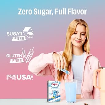 SINGLES TO GO! Sonic Sugar Free Drink Mix Variety Pack - 6 Boxes, 3 Flavors | 2 Each of Cherry Limeade, Strawberry Lemonade and Ocean Water, 36 Total Servings - Sugar Free Drink Mix - Just Add Water