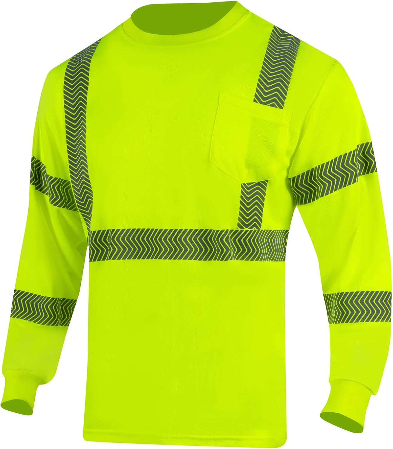 VENDACE Safety Shirt Hi Vis Long Sleeve High Visibility Reflective Work Shirts Class 3 Hi Vis Construction Shirts for Men