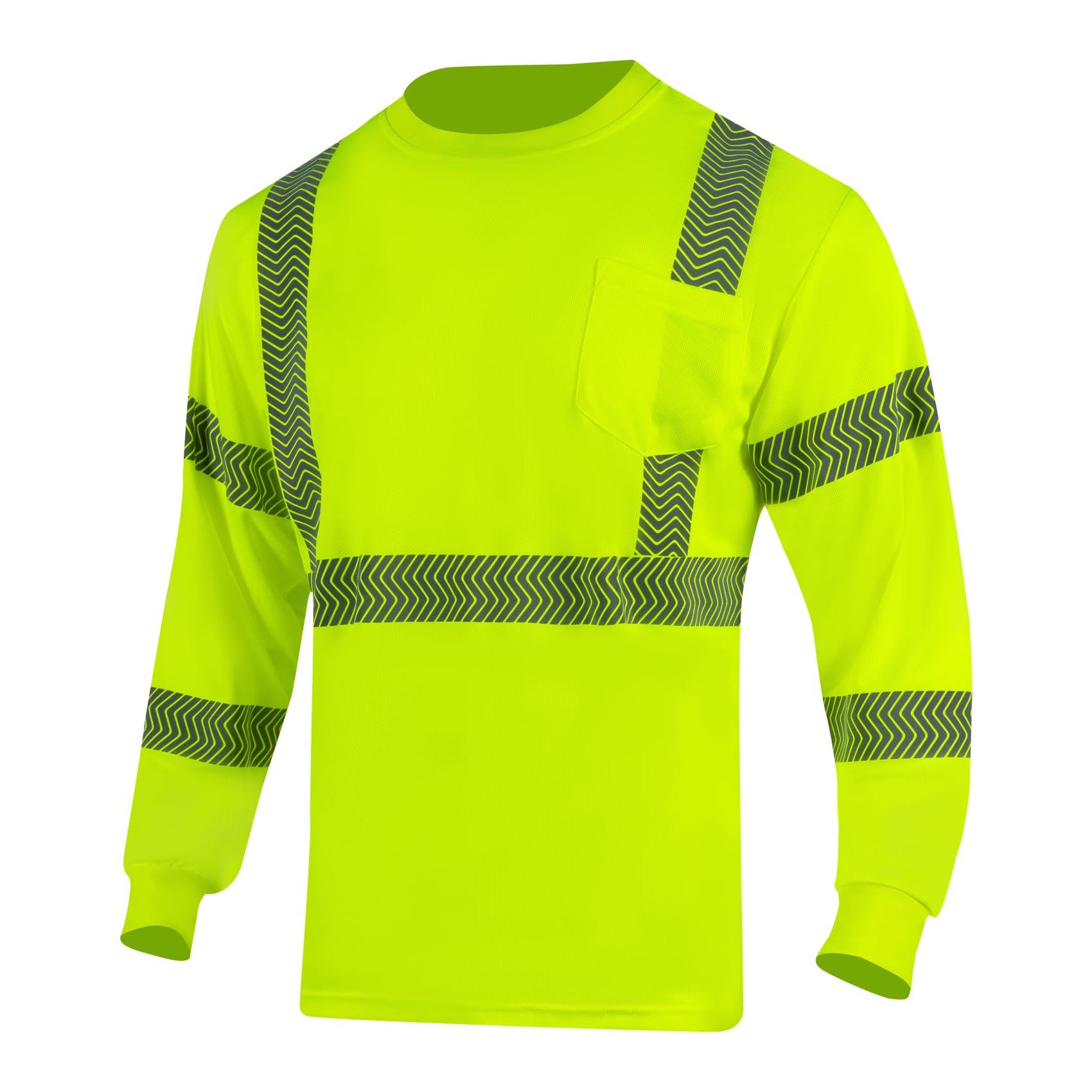 Photo 1 of ** HAS SOME STAINS ** VENDACE Safety Shirt Long Sleeve High Visibility Reflective Shirts Class 3 Hi Vis Breathable Construction Work Shirts for Men(Yellow,L)
