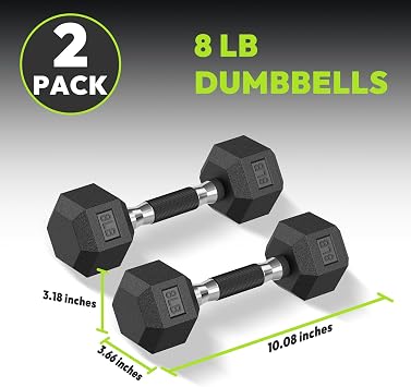 Set of 2 Handboard Hex Dumbbells, Rubber Case Fixing Dumbbells, 2.5-65 lbs