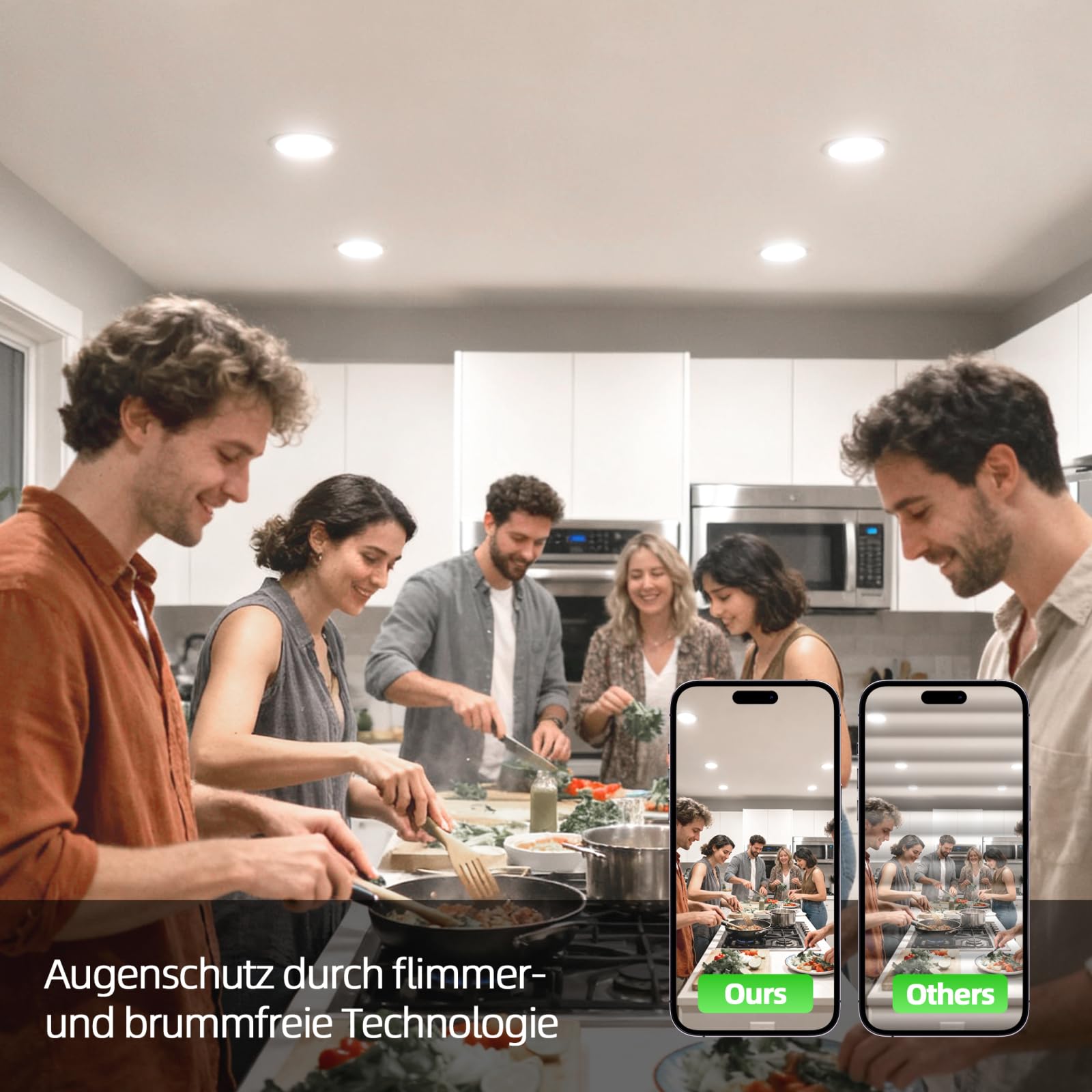 LED Einbaustrahler 230V Schwenkbar, 3W LED Spots 450LM, Deckenspots Warmweiß 2700K Neutralweiß 4000K Kaltweiß 6000K, IP44 LED Spots Badezimmer & Deckenspots, Ø70–80mm Nicht Dimmbar 12er Set
