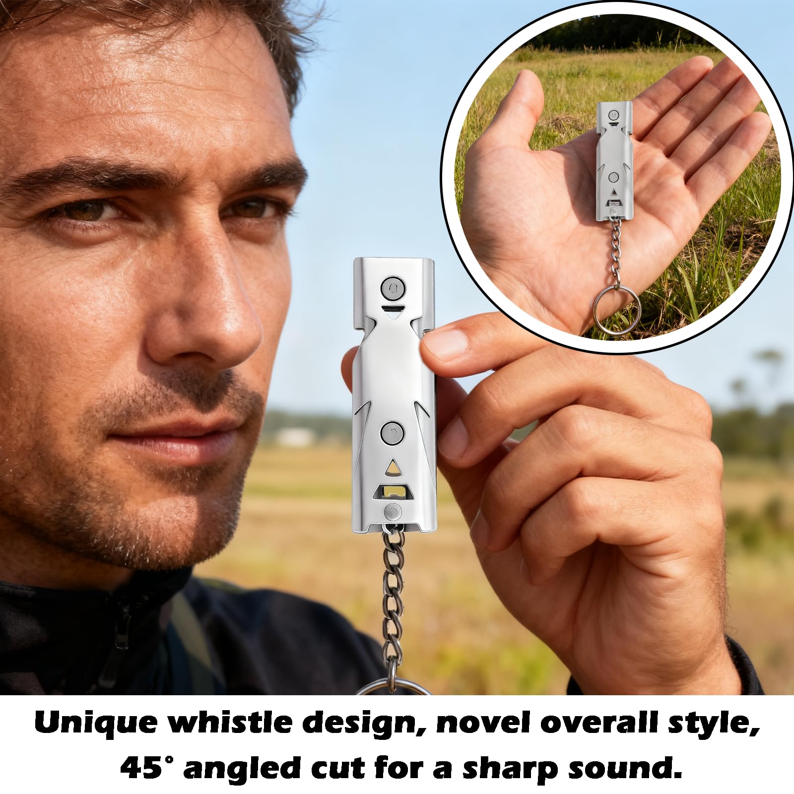 AzureRay Silbato de Emergencia y Silbato Supervivencia - Juego de 2 Silbatos de 150 dB para Actividades al Aire Libre, Supervivencia, con Mosquetón, Ideal para Senderismo, Camping y Emergencias