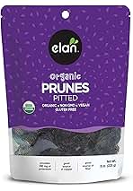 Organic Pitted Prunes, 7.9 oz, Natural Dried Fruit, No Sugar Added, Sulphite-free, Non-GMO, Vegan, Gluten-Free, Kosher, Healthy Snack, Dried Plums