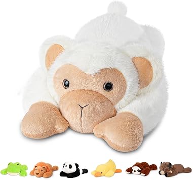 Niuniu Daddy 3.3 lbs 20" Weighted Monkey Stuffed Animals for Kids & Adults, Soft Sensory Comfort Plush Toy for Sleeping, Cute Lying Lap Pad Pillow for Huggable Gift