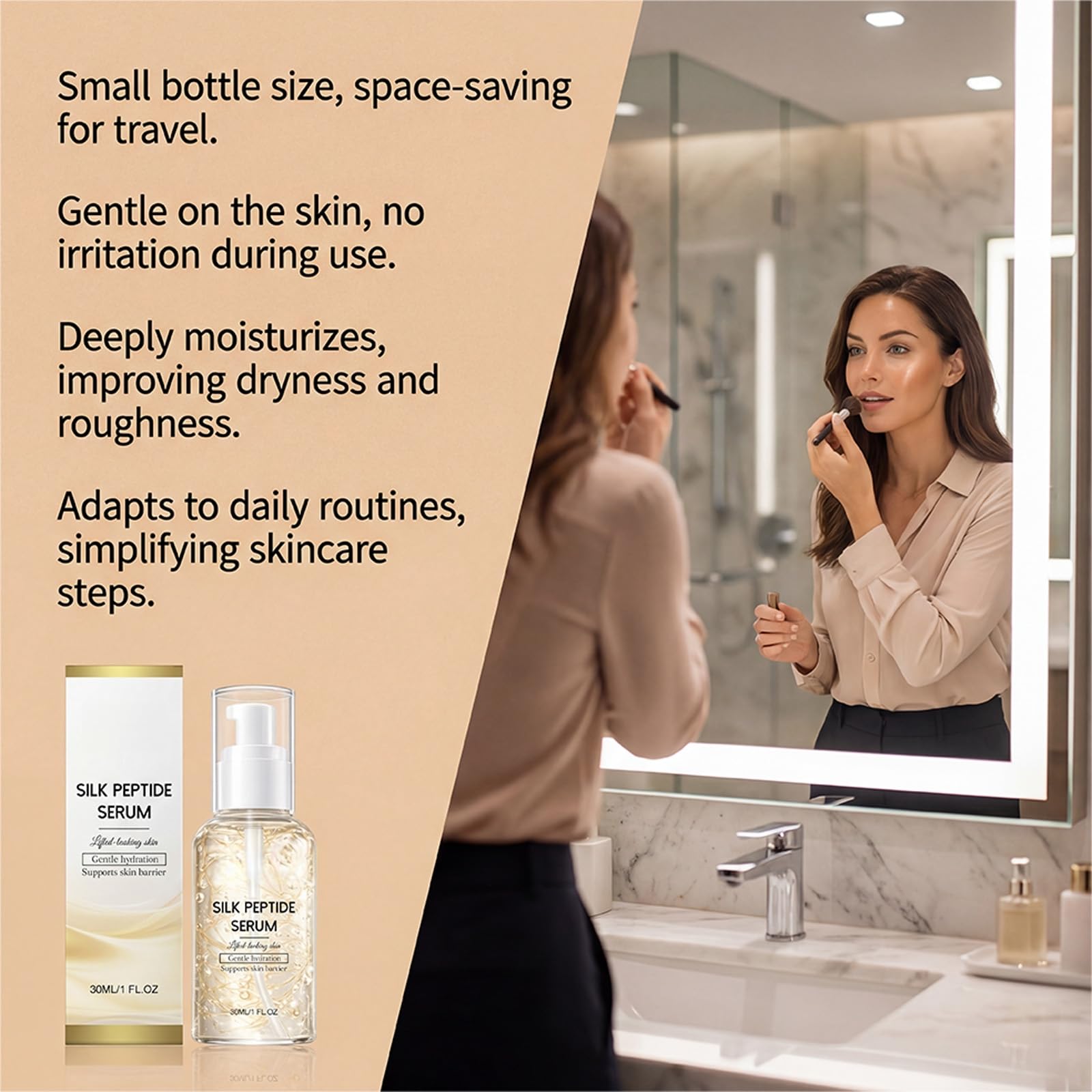 Deep Collagen Silk Peptide Lifting Serum wygładzające i nawilżające krem do twarzy, intensywnie nawilżający i ujędrniający esencja do twarzy, lekka codzienna esencja do pielęgnacji skóry (6 sztuk)