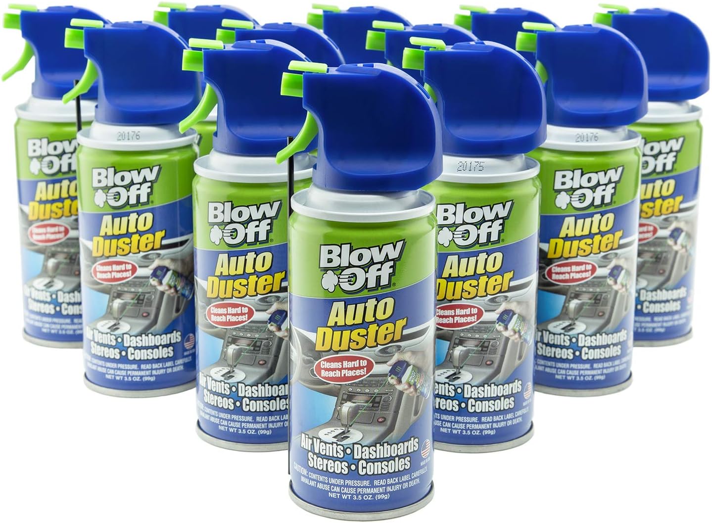 Blow Off AD-001-056-12PK Auto Air Duster - 3.5 oz., (Pack of 12)