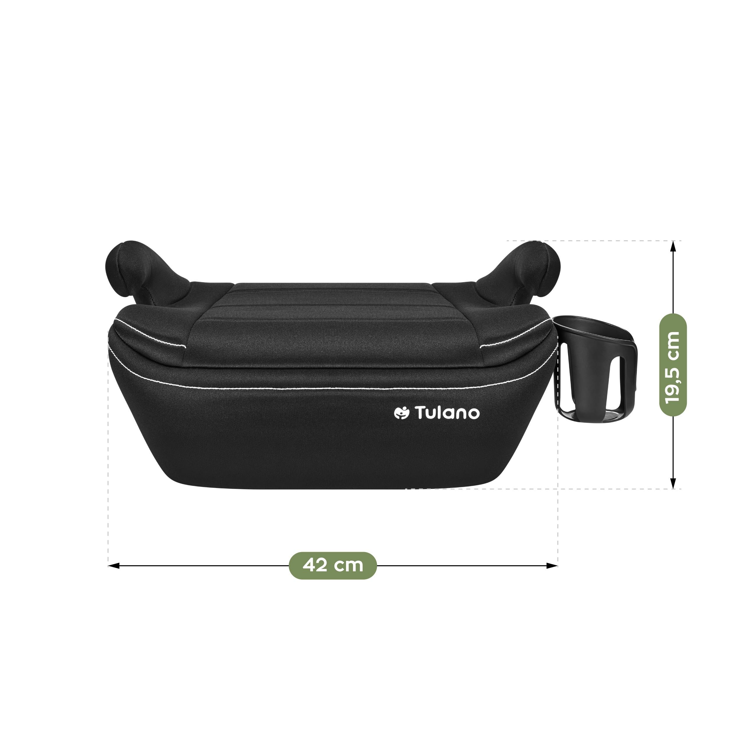 Tulano Cabby 30 fotelik dziecięcy 125-150 cm, rozmiar i-ECE R129/03-15-36 kg, fotelik samochodowy dla dzieci z ISOFIX, ultra miękki, ergonomiczny, uchwyt na napoje, nadaje się do prania, dla 6/12 lat