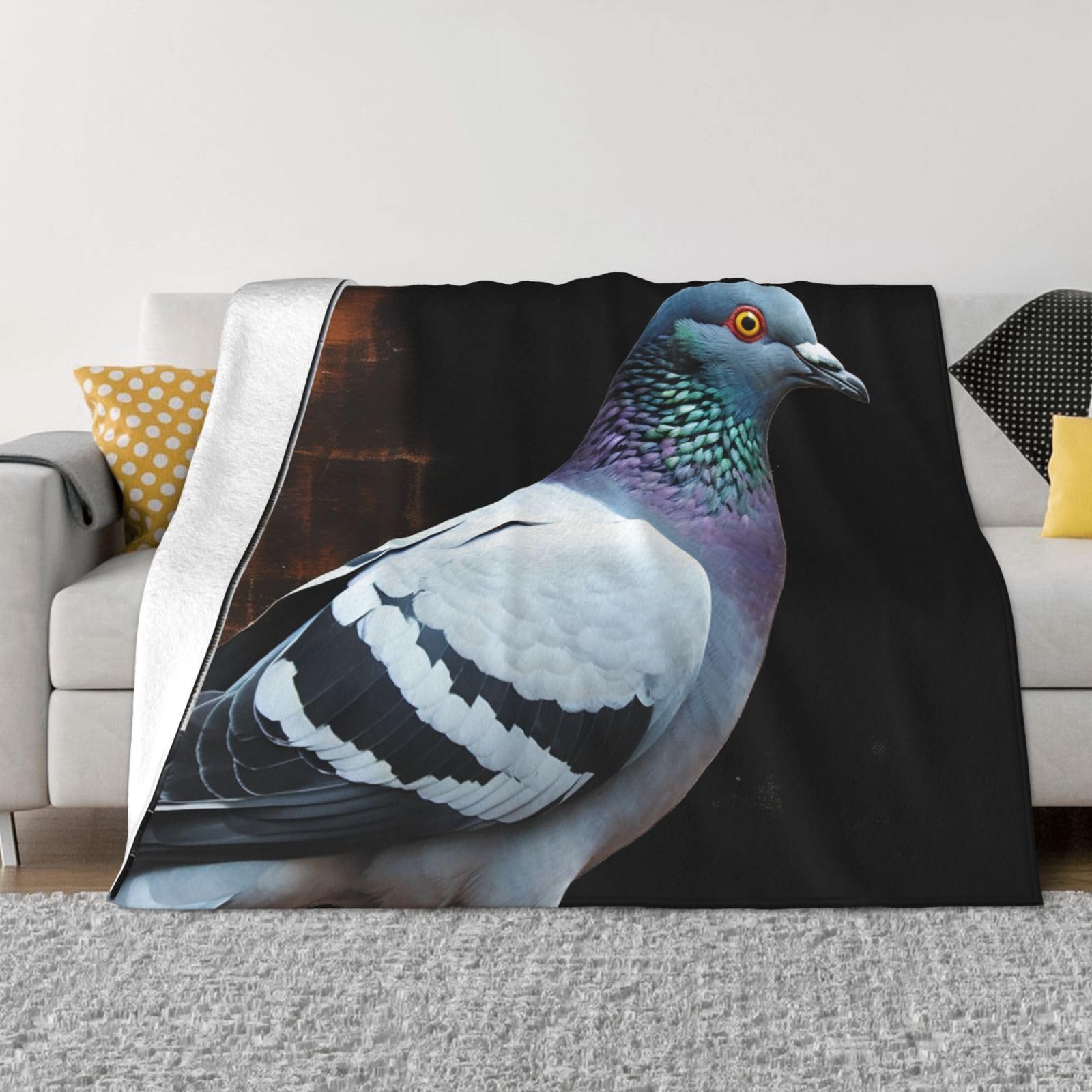 FodPand Pigeon Fleece Blanket 60"x50" Lightweight Warm Throw Blanket for Bed Couch Cozy Air Conditioning Quilt All Seasons Decorative Fuzzy Blankets Gifts for Women Men