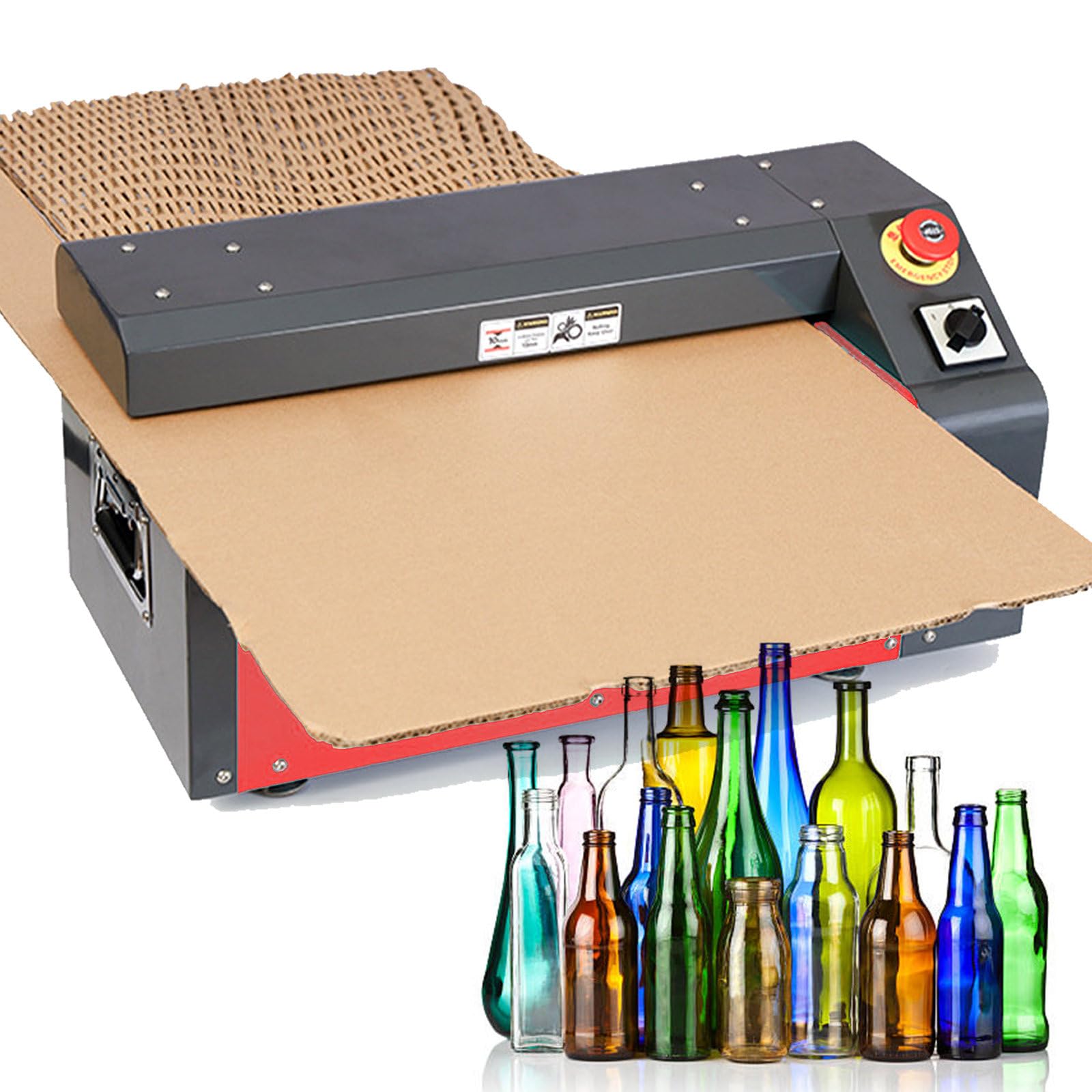 Machine Découpe Carton Alvéolé, Machine Découpe pour Boîtes Ondulées, Déchiqueteuse Carton Usagé, Transforme Le Carton en Matériau d'emballage, Vitesse De Déchiquetage: 5 M/Min Red