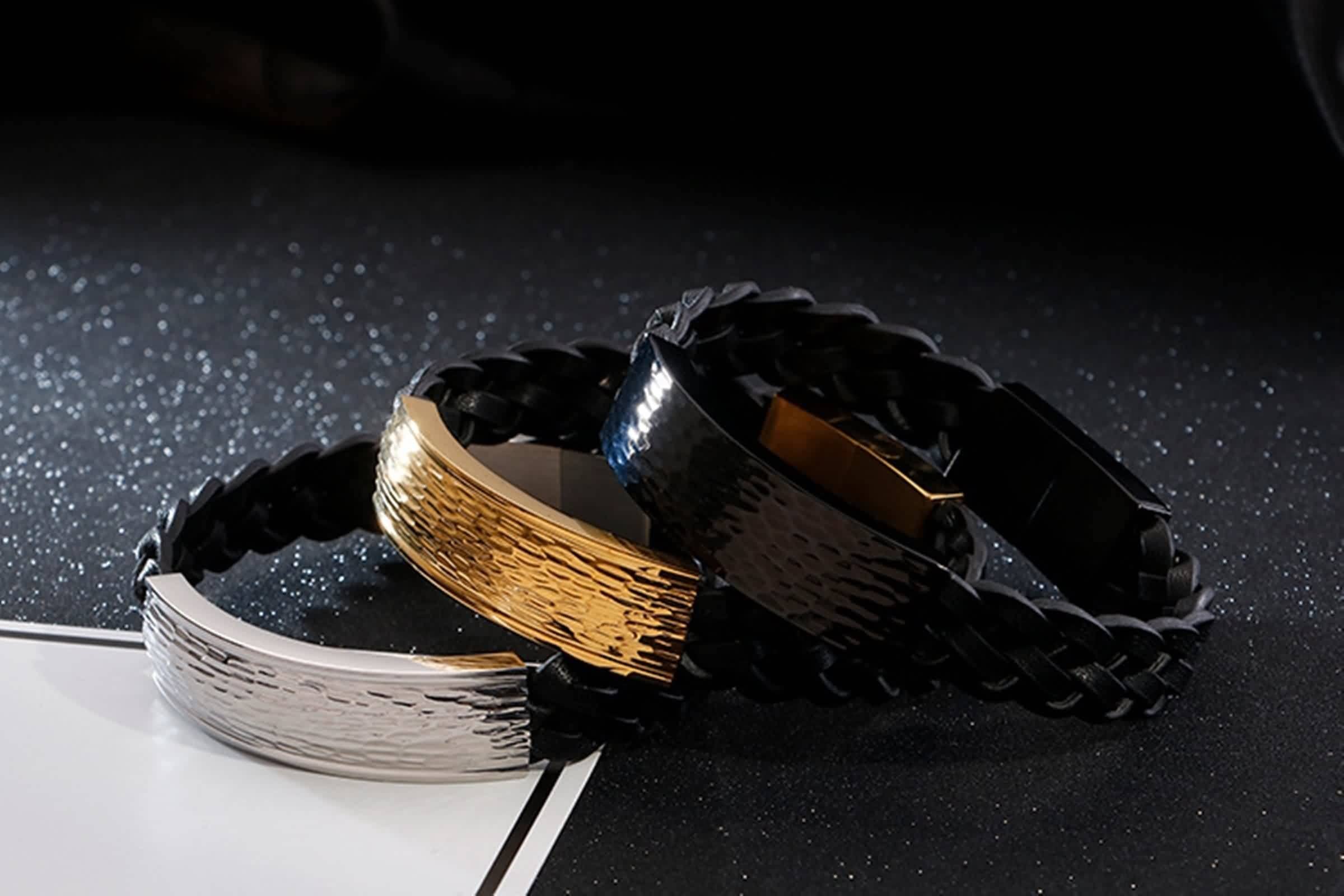 Pulsera unisex trenzada de acero inoxidable de cuero para hombre y mujer