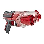 NERF Elite Disrupter Blaster - 6-Dart Rotating Drum, Slam Fire, Translucent Red (Amazon Exclusive)