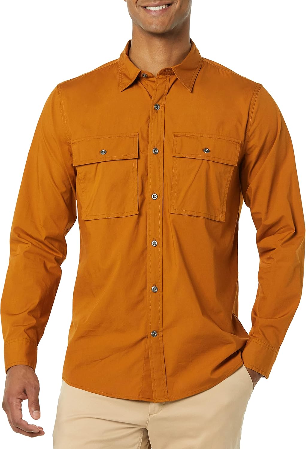Amazon Essentials Men's Slim-Fit Long-Sleeve Two-Pocket Utility - Image 4
