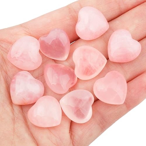 Miniatura 6 de Rockcloud Adorno de escritorio tallado a mano de cuarzo rosa con bolsillo de cristal para decoración de oficina en casa, paquete de 2