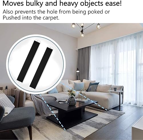 Miniatura 7 de Paquete de 2 toboganes de muebles, deslizadores de muebles grandes, deslizadores de muebles, movidores de alfombras, mudanzas de escritorio de mesa