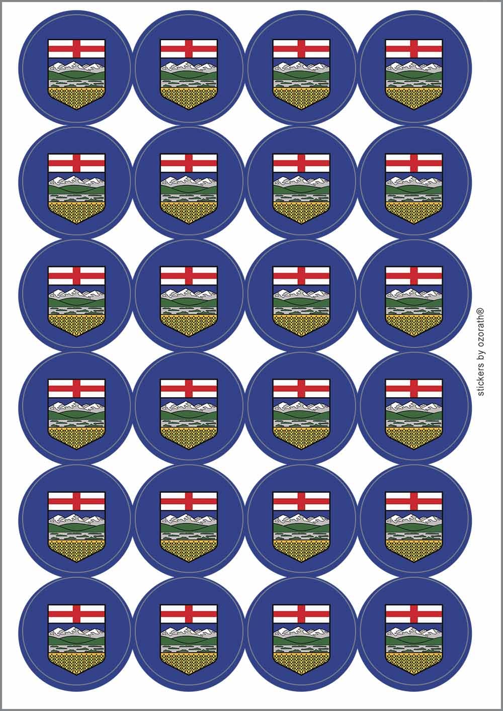 Ozorath Multicolour Canada Canadian Alberta Province Flag Matt Paper Stickers