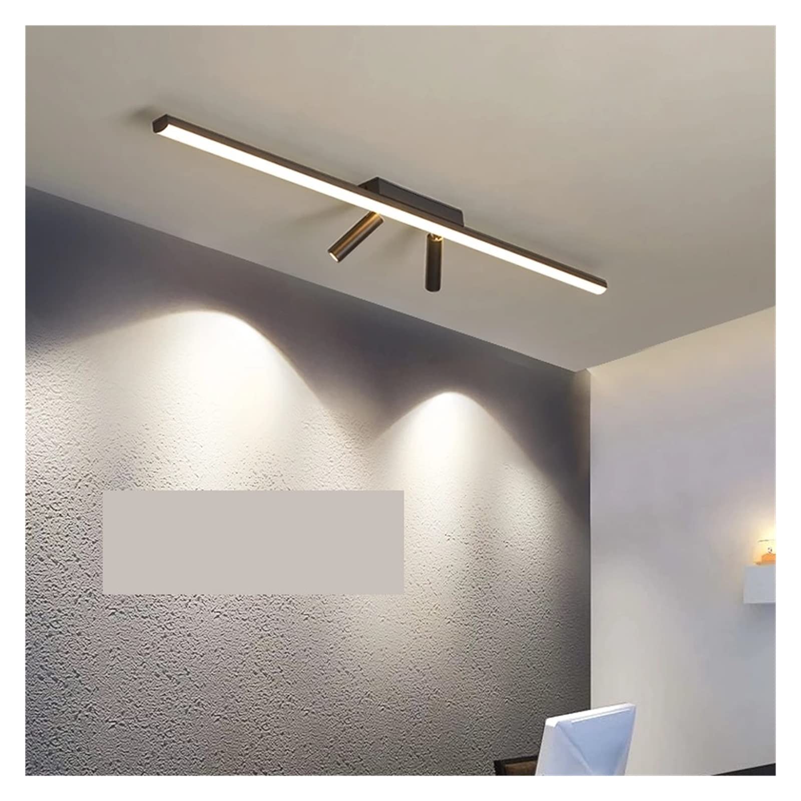 Foyer Sypialnia Gabinet Balkon Lampy Sufitowe Nowoczesna lampa sufitowa led Oświetlenie Oprawy oświetleniowe Kolor Czarny(Warm White NO RC,1200mm)