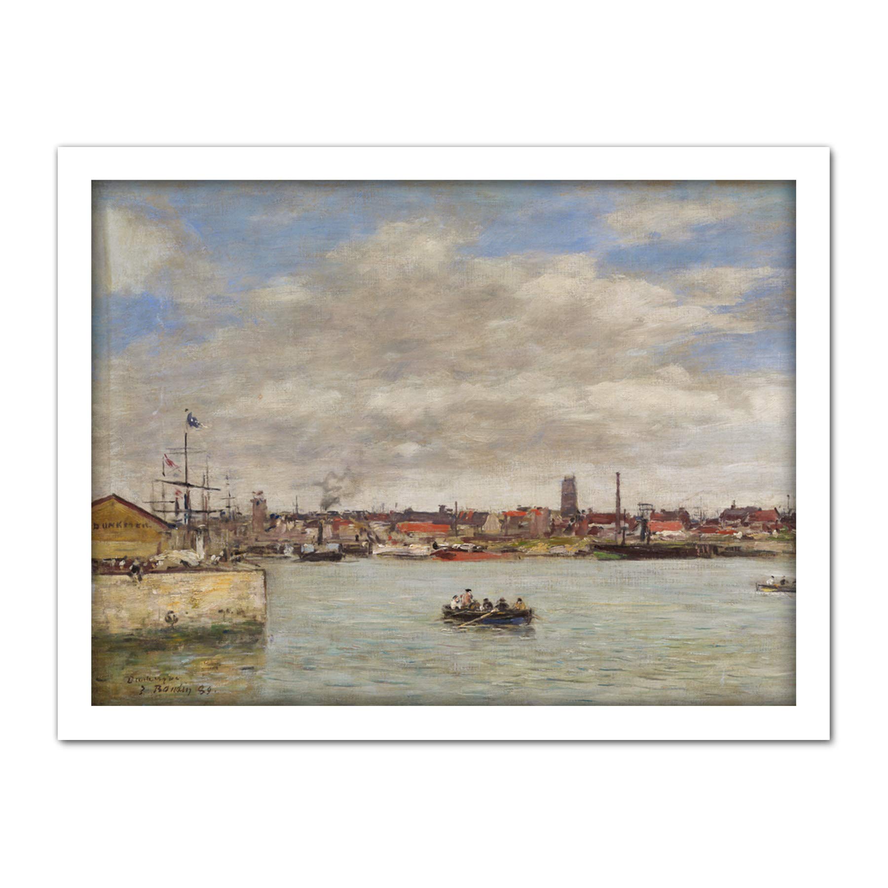 Artery8 Eugene Boudin Dunkerque 1889 Painting Artwork Framed Wall Art Print 18X24 Inch