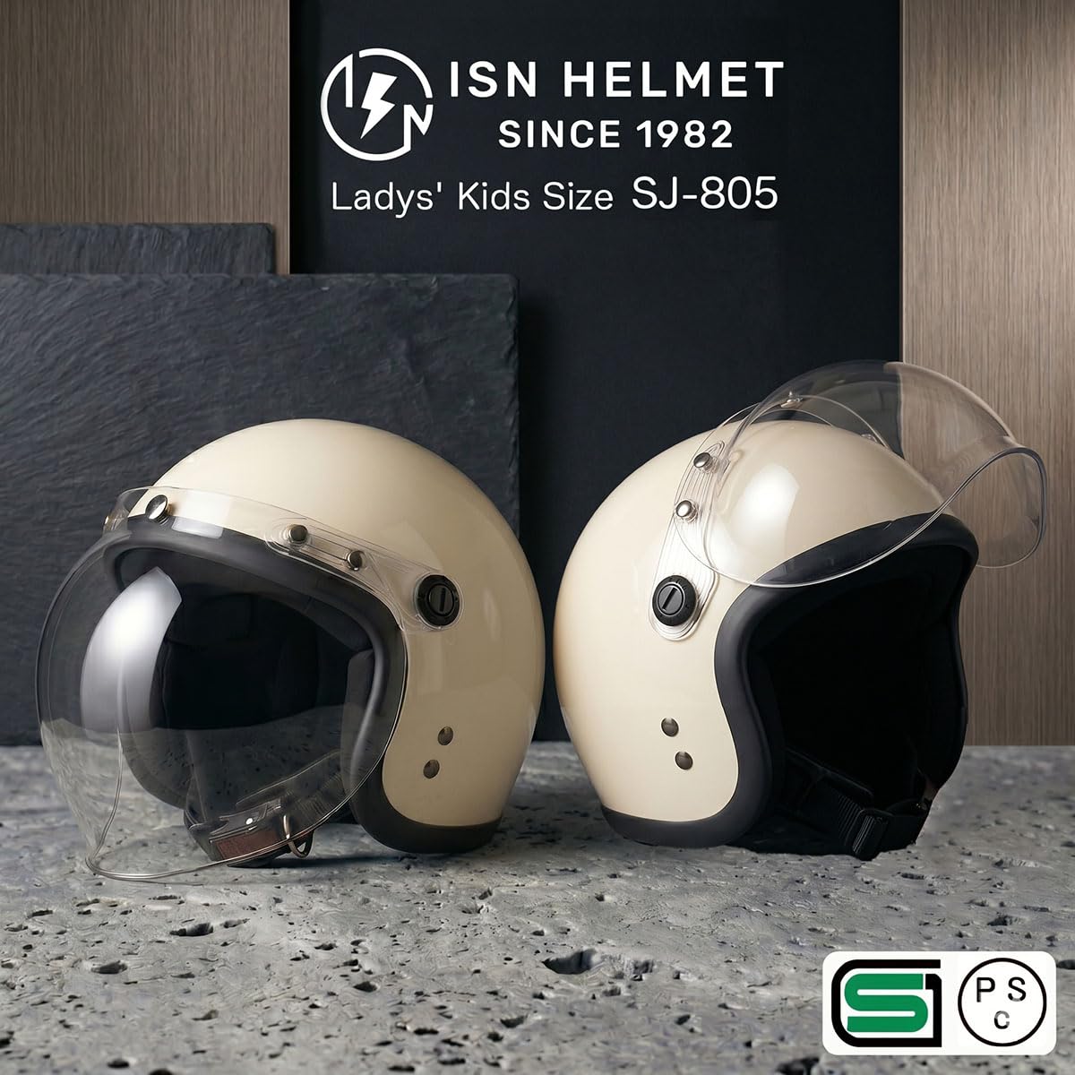Amazon.co.jp: Ishino Shokai SJ-805A Ivory Motorcycle Helmet for