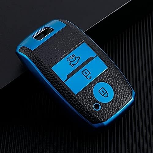 TPU Leather Key Fob Cover Key Case Keyring, for Kia Picanto Sportage 2017 2020 Rio 3 Cerato 4 Soul K5 Ceed Optima Seltos Sorento Accessories