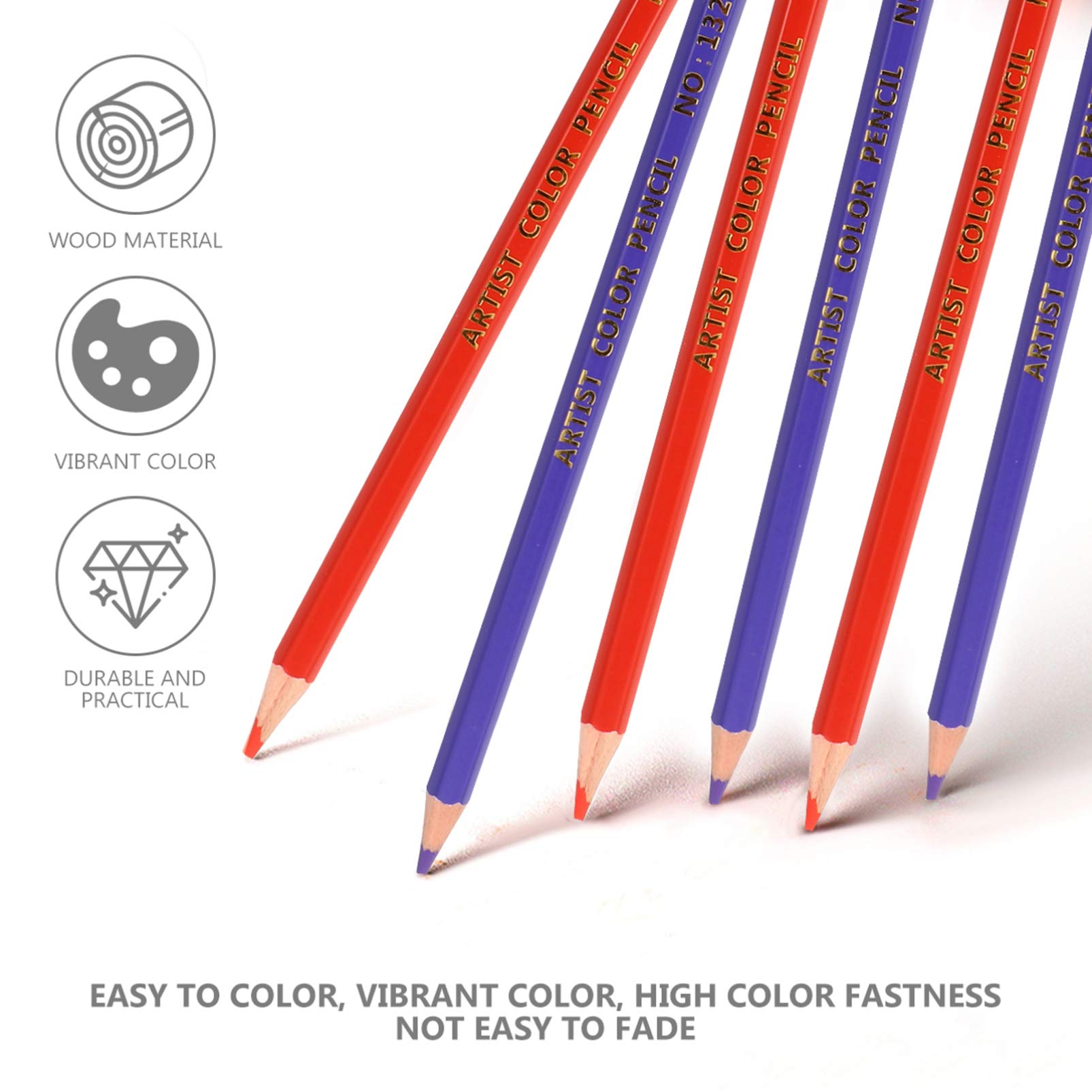 NUOBESTY Matite Colorate Per Disegno e Schizzi Forniture Artistiche Numerazione Indipendente Resistente e Pratica Colori Vivaci e Non Sbiadiscono Facilmente