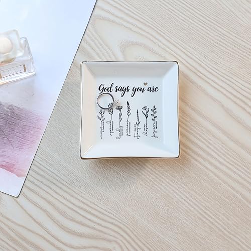 Miniatura 8 de JOYIMARR Plato de joyería para anillos de San Valentín, regalos del día de San Valentín para ellanoviaesposa, regalos divertidos con texto en inglés