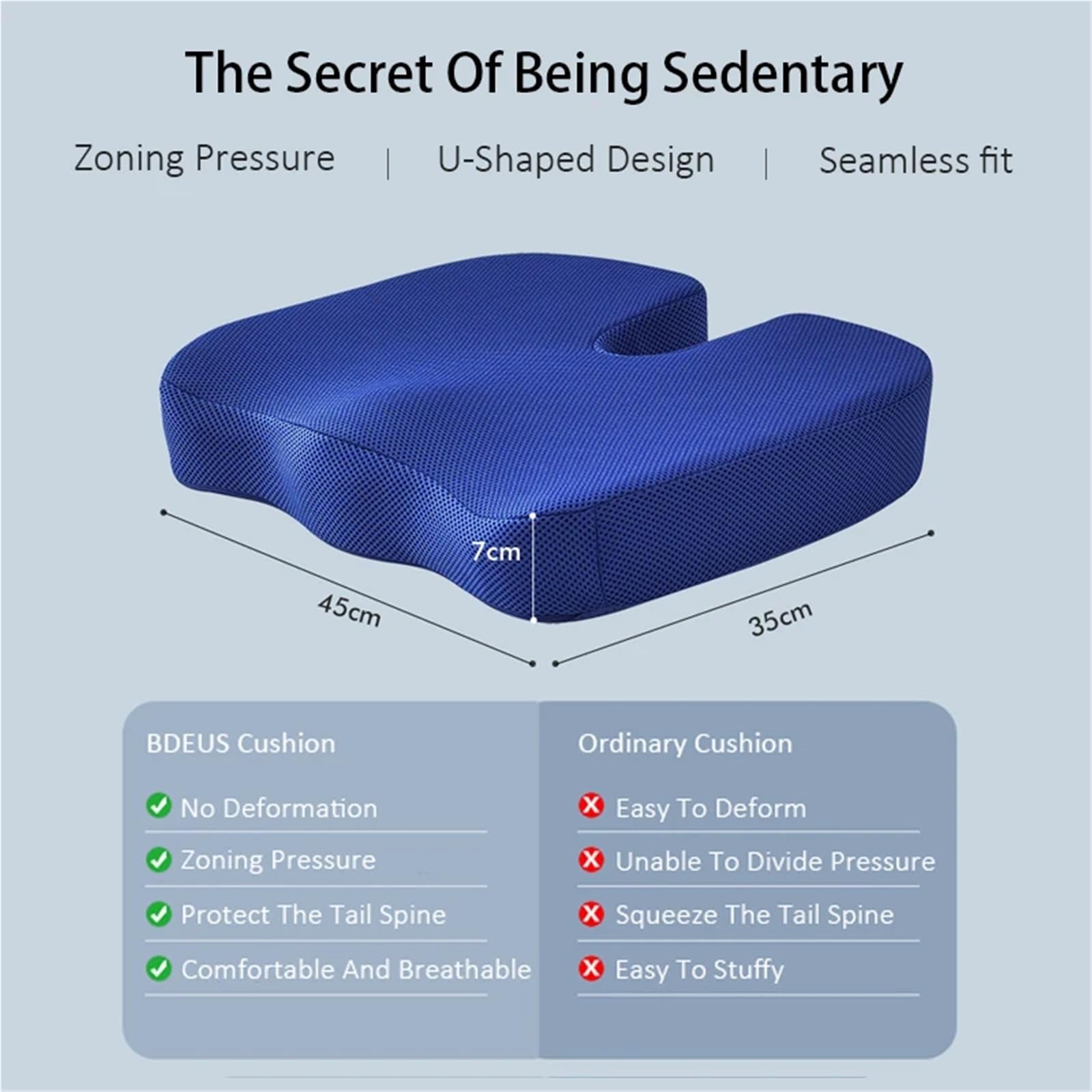 Cuscino Per Sedia Da Ufficio Cuscino ortopedico in memory foam con gel, for il coccige, da viaggio, for auto, ufficio, sedia, cuscino traspirante(Short Plush-Gray,Gel x Memory Foam)