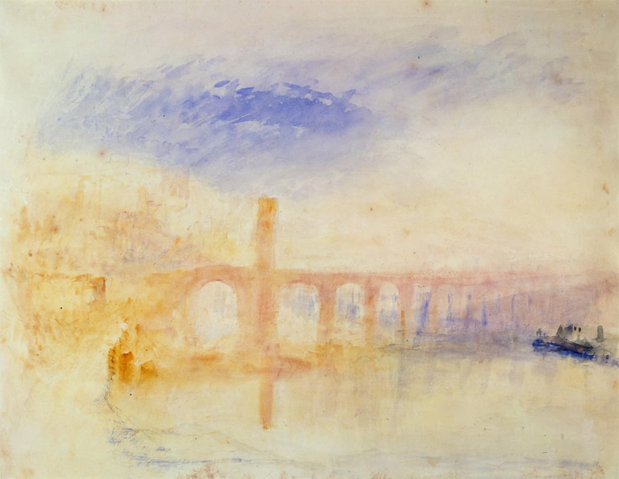 POSTERIIk Famous Modern Artwork Art Mural the Moselle Bridge Coblenz by Mallord William Turner Oil Paintings Pictures for Home Decor 60x90cm