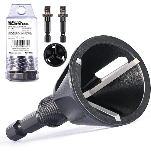 toolant Deburring External Chamfer Tool with Carbide Blades, Removing Burr Tools with Quick Release Shank Fits for 3/16"-1"(5mm-25mm).