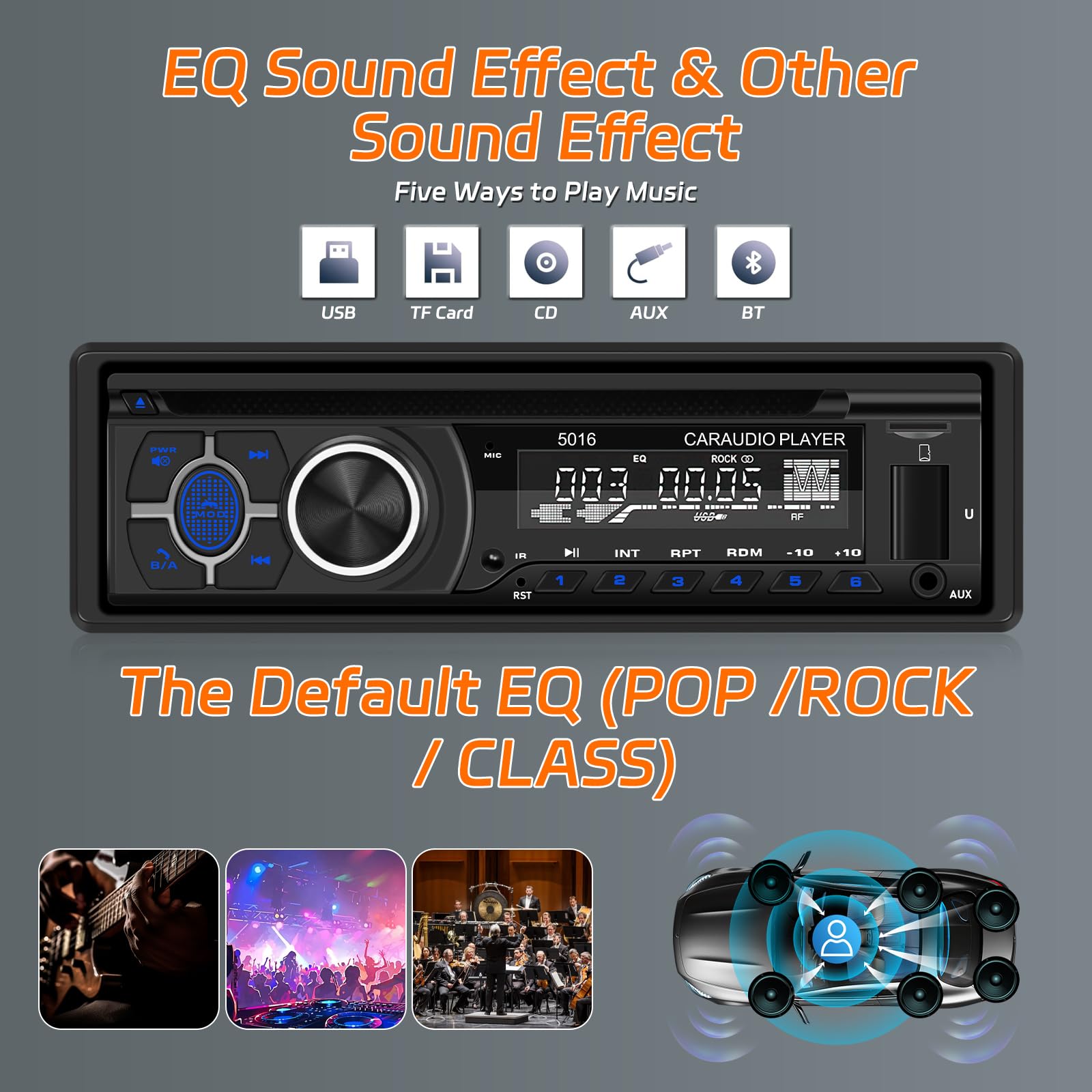 1Din Autoradio CD Player - Radio Mit Cd Player mit Bluetooth Freisprechfunktion - Audio Empfänger mit AM/FM Radio - DVD/USB/SD Karten/AUX Anschluss + Fernbedienung