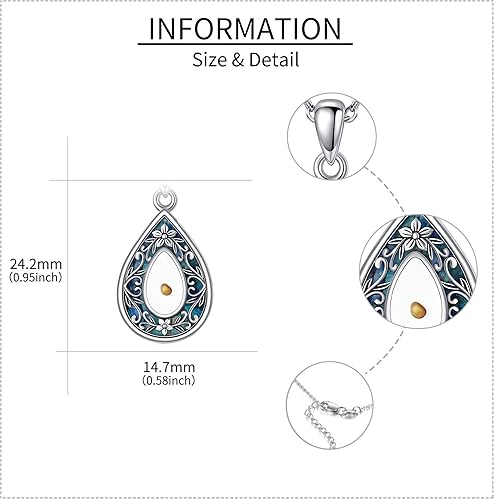 Miniatura 4 de URONE Collar con colgante de semilla de mostaza, de plata de ley, con dije de fe y semilla de mostaza, joyería cristiana,