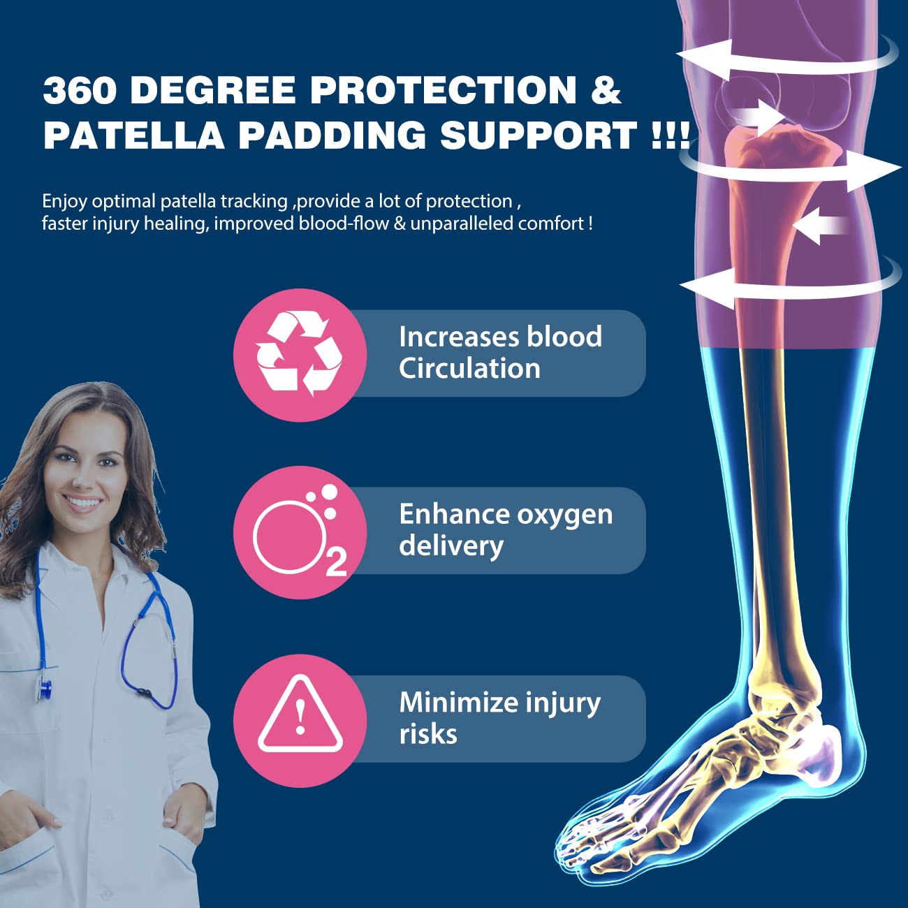 Rodilleras de voleibol rosa, protector de rodilla para niñas y mujeres con almohadillas de alta protección, rodilleras de grado profesional para correr, tenis, yoga, ciclismo, gimnasio