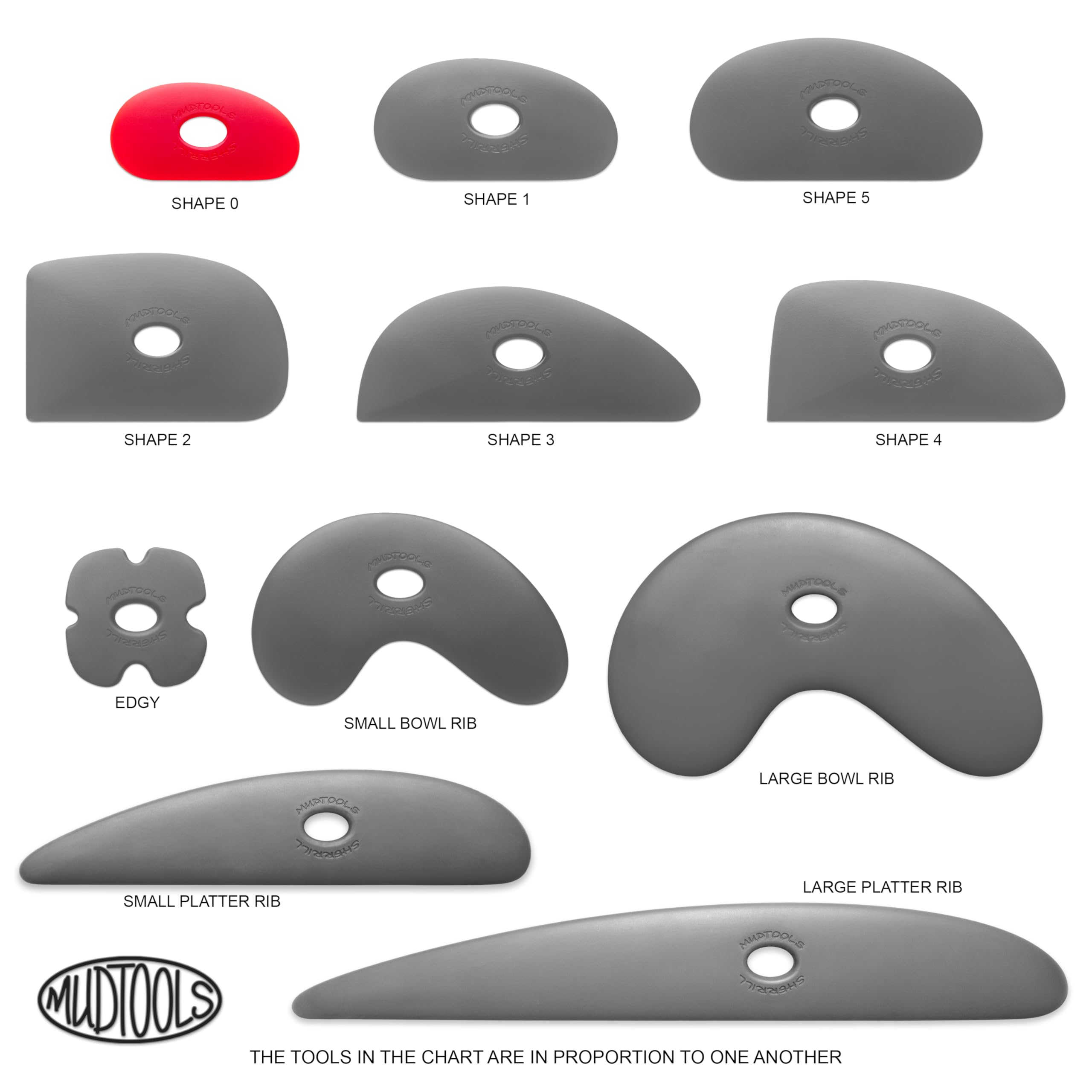 Amazon.com: Mudtools Pottery Ribs – Shape 0 Polymer Rib (Red Very