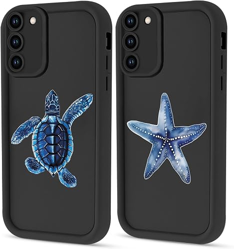 Yomjew 2 Pack Cute Beach Summer Turtle Starfish Phone Cases for Samsung Galaxy S