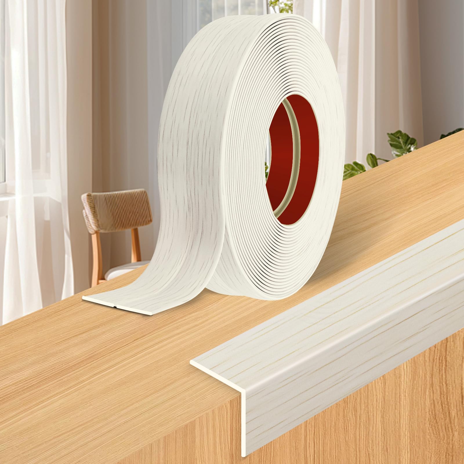 Corner Trim Flexible Moulding Trim Self Adhesive Wall Edging Strip Corner Protectors Wall Moulding for Tile Edging Ceiling (Maple Wood Grain, 6cm×3m)