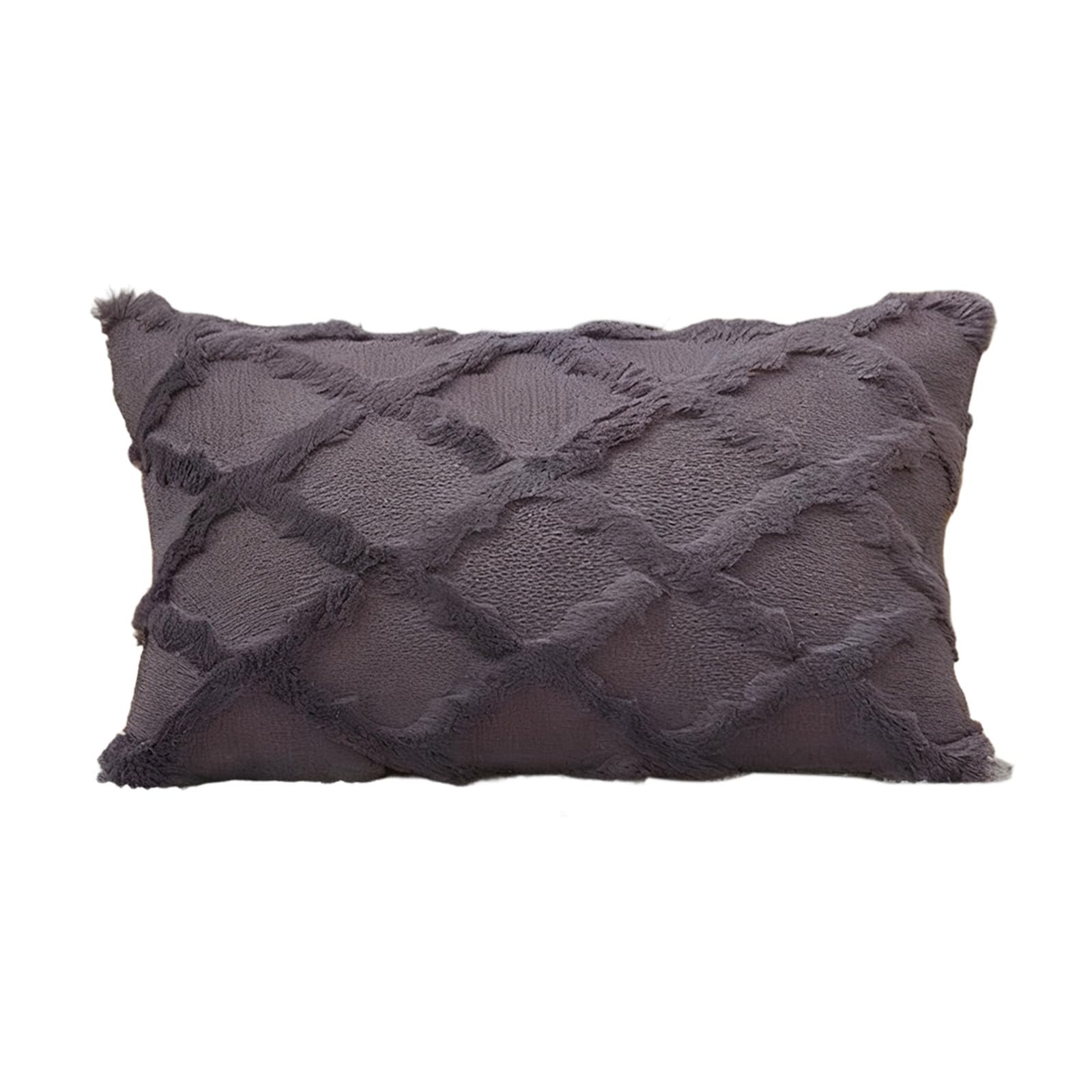 Scandinavian Style Fluffy Striped Pillow Cover Long Plush Cushion Case for Sofa Bedroom Decor Cozy Winter Home Accent